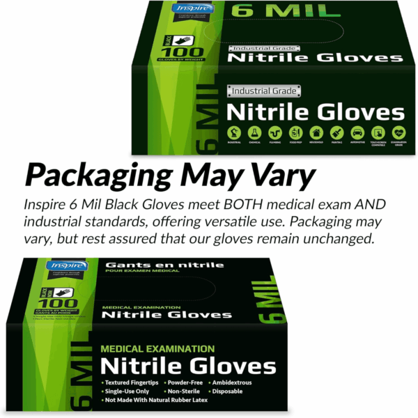 HEAVY DUTY 6Mil ORIGINAL Quality Stretch Nitrile Black Gloves Disposable Latex Free |Medical, Food, Mechanic Tattoo - Image 6