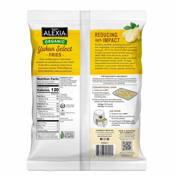 Organic Yukon Select Fries with a Touch of Sea Salt, Non-Gmo Ingredients, 15 Oz (Frozen) - Image 2