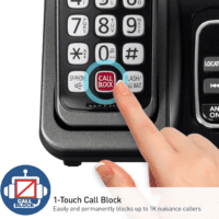 Cordless Phone with Answering Machine, Advanced Call Block, Bilingual Caller ID and Easy to Read High-Contrast Display, Expandable System with 2 Handsets - KX-TGD832M (Metallic Black) - Image 3