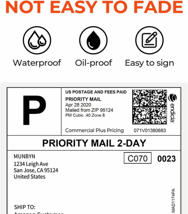 Thermal Direct Shipping Label (Pack of 500 4X6 per Fanfold Labels) - Commercial Grade - Image 2