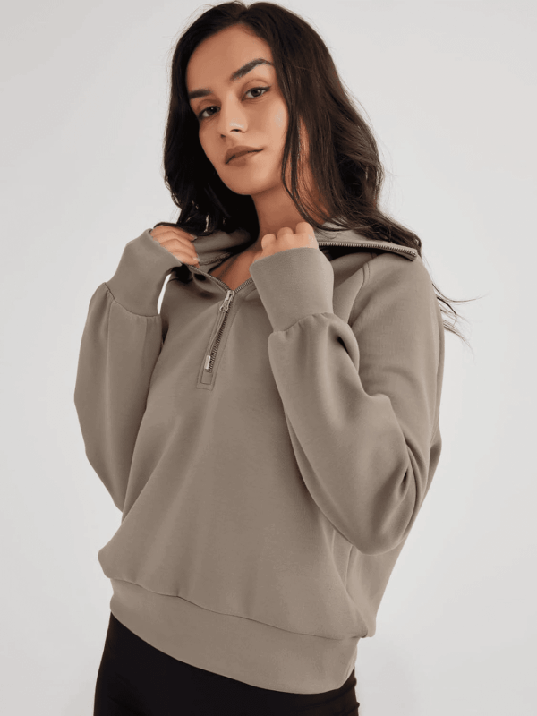 Womens Oversized Sweatshirts Half Zip Pullover Long Sleeve Quarter Zip Hoodies Teen Girls Fall Y2K Clothes - Image 3