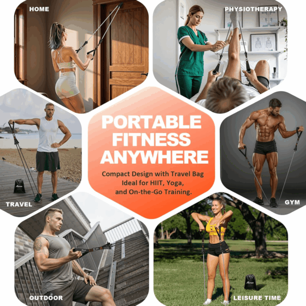 Resistance Bands, Exercise Bands with Handles, Fitness Bands, Workout Bands with Door Anchor and Ankle Straps, for Heavy Resistance Training, Physical Therapy, Shape Body, Yoga, Home Workout Set - Image 6