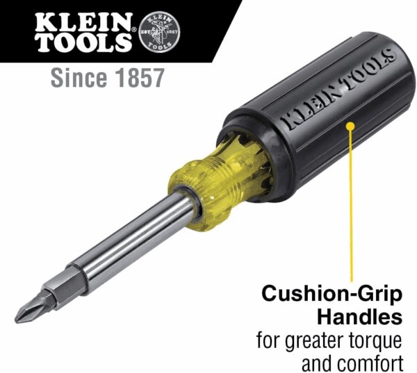 32500 11-In-1 Screwdriver / Nut Driver Set, 8 Bits (Phillips, Slotted, Torx, Square), 3 Nut Driver Sizes, Cushion Grip Handle - Image 3