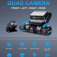360 Degree View 4 Channel Dash Cam Front and Rear inside Left Right, Dash Camera for Cars, Built-In GPS Wifi Night Vision, 24/7 Recording Parking Mode Monitor, Free 128G Card - Image 2