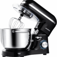Stand Mixer,6.5-Qt 660W 6-Speed Tilt-Head Food Mixer, Kitchen Electric Mixer with Dough Hook, Wire Whip & Beater (6.5QT, Black)