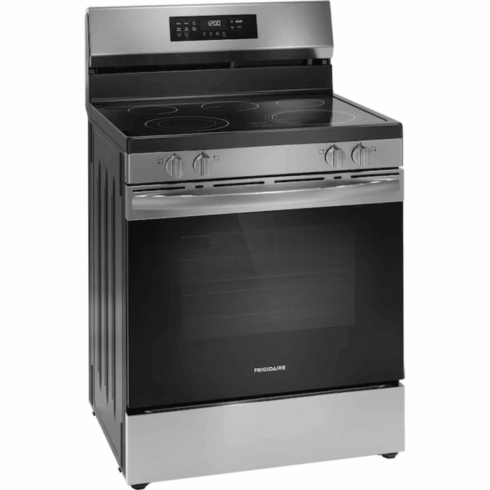 30-In Glass Top 5 Burners 5.3-Cu Ft Air Fry Convection Oven Freestanding Electric Range Stainless Steel ) - Image 4