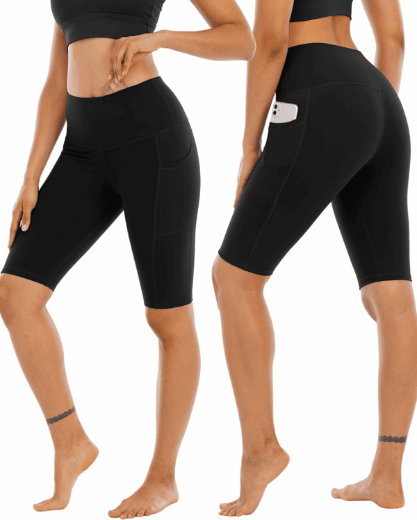 4 Pack Biker Yoga Shorts with Pockets for Women,High Waisted Athletic Running Workout Gym Shorts Tummy Control - Image 2