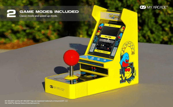 Pac-Man Joystick Player:Officially Licensed Retro Gaming Console, 2 Game Modes Classic Arcade Machine, Portable Game for Kids and Adults - Image 2