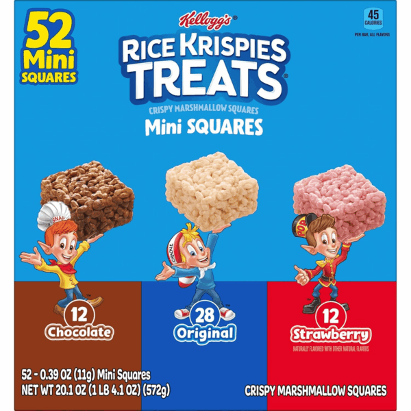 Mini Crispy Marshmallow Squares, Kids Snacks, Lunch Snacks, Variety Pack, 20.1Oz Box (52 Bars) - Image 5