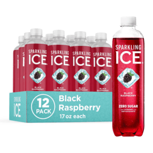 , Black Raspberry Sparkling Water, Zero Sugar Flavored Water, with Vitamins and Antioxidants, Low Calorie Beverage, 17 Fl Oz Bottles (Pack of 12)