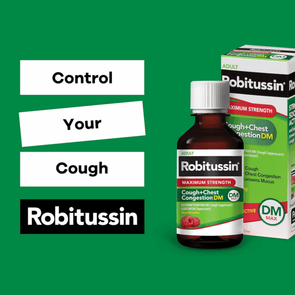 Adult Maximum Strength Cough + Chest Congestion DM Max (4 Fl. Oz. Bottle), Cough Suppressant & Expectorant, Raspberry Flavor - Image 6