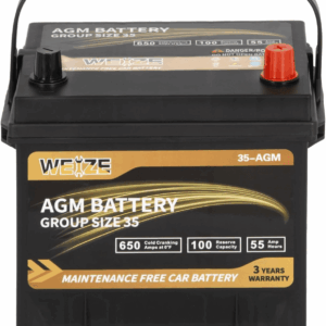 Platinum AGM Battery BCI Group 35 Automotive Battery, 100RC, 650CCA, 36 Months Warranty