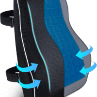Gel Lumbar Support Pillow for Office Chair Car, Gaming Chair Lower Back Pain Relief Memory Foam Cushion with 3D Mesh Cover Ergonomic Orthopedic Back Rest