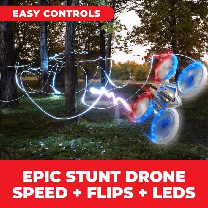UFO 4000 Mini Drone for Kids - LED Remote Control Drone, Small RC Quadcopter for Beginners, 2.4Ghz Remote Control, 360 Flips, 2 Speed UFO Flying Toy for Kids, 2 RC Toy Batteries - Image 2