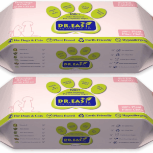 DR.EASY Super Caring 200Ct Pet Wipes for Dogs and Cats,Unscented，Ears, Face, Butt, Body and Eye –Convenient, Nature，Home or Travel，Best Pet Supplies