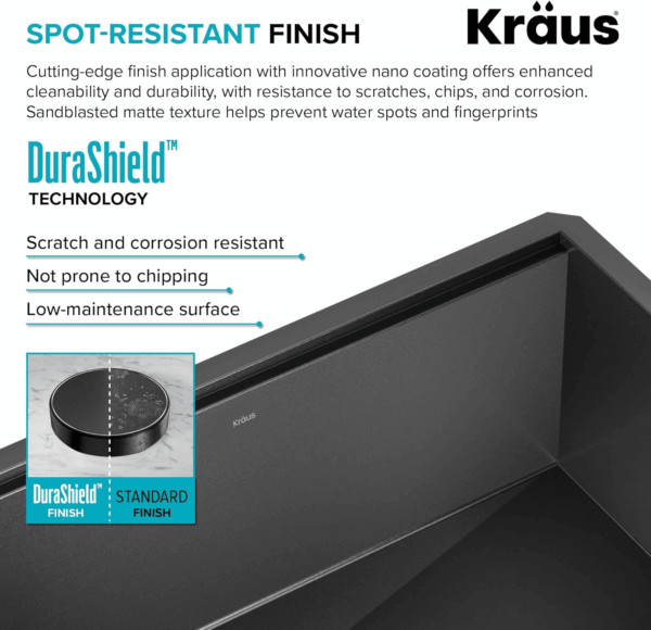 Kore Workstation 32-Inch Undermount 16 Gauge Black Stainless Kitchen Sink, Single Bowl Kitchen Sink in PVD Gunmetal Finish with Accessories, KWU110-32/PGM - Image 6
