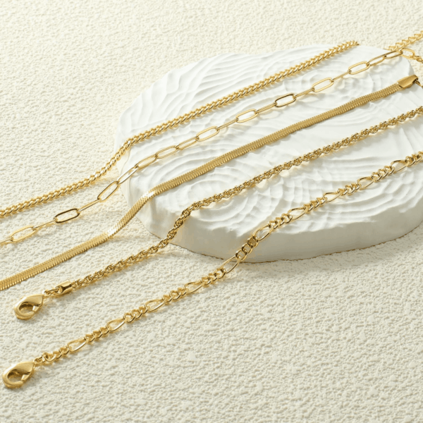 14K Gold/Sterling Silver Plated Anklet Bracelets for Women Waterproof plus Size Cuban Link Chain Ankle Bracelet for Large Ankle 9-12Inch - Image 5