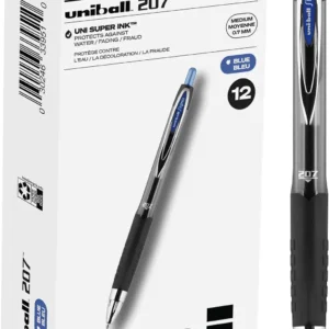 207 Retractable Gel Pens Medium Point, 0.7Mm, Blue, 12 Pack