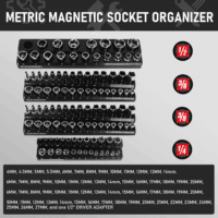 8PCS Magnetic Socket Organizer Set, Magnetic Socket Holder, 1/4", 3/8", 1/2" Socket Holds 171 Pieces Magnetic Socket Trays. - Image 4
