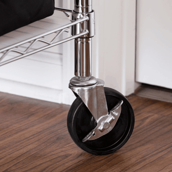5-Tier White Shelving Unit (SHF-01055) + 4" Caster Wheels for Shelving Units (Set of 4) - Image 7