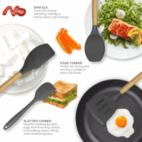 Silicone Cooking Utensils Kitchen Utensil Set - 446°F Heat Resistant Silicone Kitchen Utensils Set, Spatula,Turner Tongs, Spoon, Brush, Whisk,Kitchen Gadgets for Nonstick Cookware, BPA Free (Gray) - Image 3