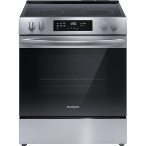 30-In Glass Top 5 Burners 5.3-Cu Ft Slide-In Electric Range Stainless Steel )