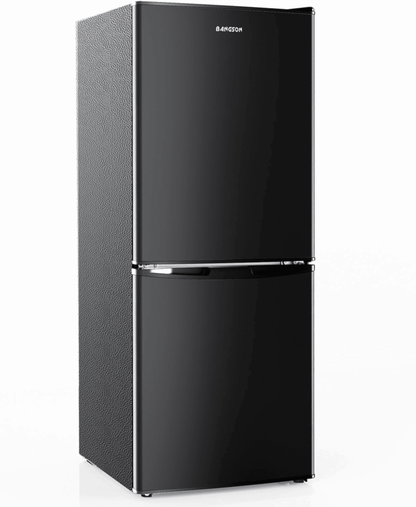 4.0 Cu.Ft Small Refrigerator with Freezer, Small Fridge with Bottom Freezer, for Apartment, Bedroom, Dorm, and Office, Double Door, Black