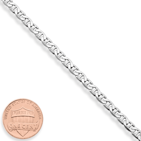 925 Sterling Silver Italian 3Mm, 4Mm Solid Diamond-Cut Mariner Link Chain Anklet Ankle Bracelet for Women, Made in Italy - Image 5