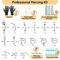 104PCS Body Septum Piercing Kit with 14G/16G/20G Piercing Needles Piercing Jewelry and Tool Set for Ear Nose Belly Button Nipple Lip Cartilage Eyebrow Tongue Navel Piercing Kit for All Piercings - Image 2