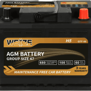 Platinum AGM Battery BCI Group 47-12V 60Ah H5 Size 47 Automotive Battery, 100RC, 680CCA, 36 Months Warranty