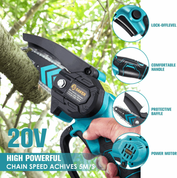 Mini Chainsaw,Portable Electric Chainsaws Cordless,Handheld Chain Saw Pruning Shears Chain Saws for Tree Branches,Courtyard,Household and Garden Father'S Day Gift for Men Dad Husband Women - Image 4
