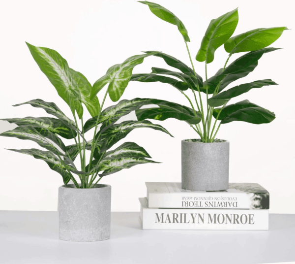 2 Pack Fake Plants Artificial Tropical Faux Plants Indoor for Office Desk Home Sage Green Decor - Image 6