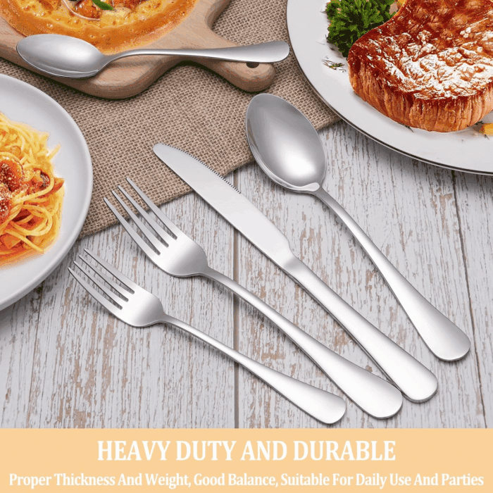 30 Pcs Silverware Set Service for 6,Premium Stainless Steel Flatware Set,Mirror Polished Cutlery Utensil Sets,Durable Kitchen Eating Tableware Sets,Include Fork Knife Spoon,Dishwasher Safe - Image 7