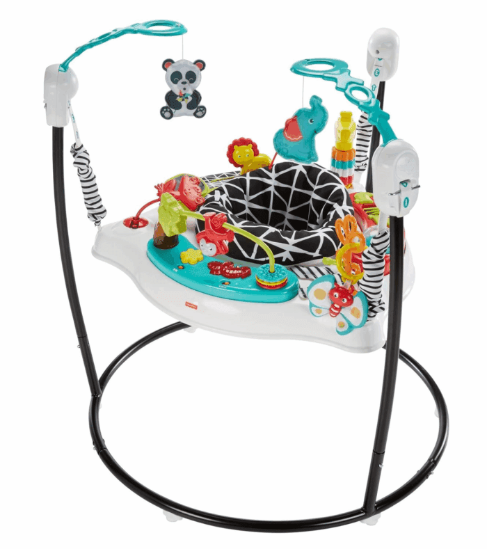 Baby Bouncer Pink Petals Jumperoo Musical Activity Center with Lights Sounds & Developmental Toys - Image 9