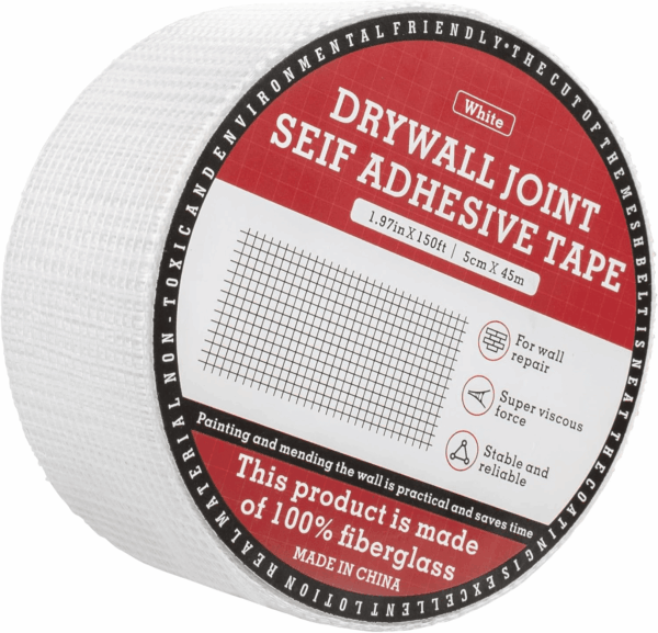 Drywall Joint Tape, Fiberglass Mesh Tape for Drywall Repair,1.97“×150 Ft Self-Adhesive Drywall Mesh Tape for Sheetrock Crack Repair