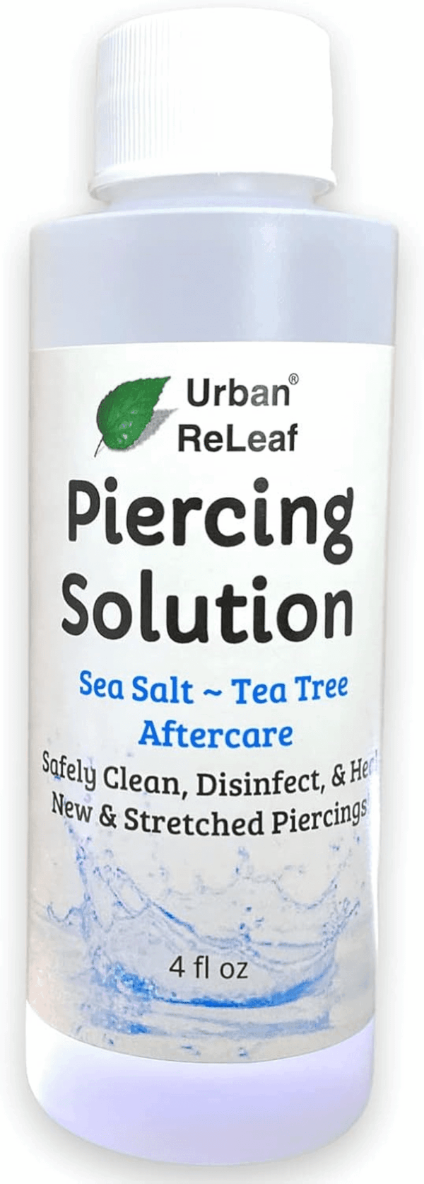 Piercing Solution ! Soothing Sea Salts & Tea Tree AFTERCARE 4 Oz, Ready to Use. Safely Clean and Calm New & Stretched Piercings. Gentle Effective Natural & Proven. Works Fast