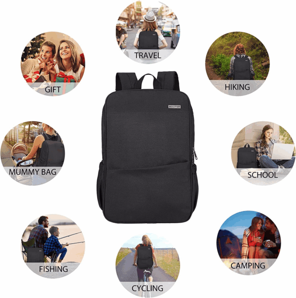 Deep Storage Laptop Backpack with USB Charging Port[Water Resistant] College Computer Bookbag Fits 15 Inch Laptop Black - Image 6