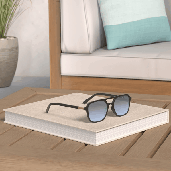 Retro Aviator Sunglasses for Women Men,Trendy Rectangle Womens Mens Shades Sun Glasses SJ2202 - Image 2