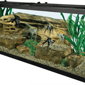 55 Gallon Aquarium Kit with Fish Tank, Fish Net, Fish Food, Filter, Heater and Water Conditioners