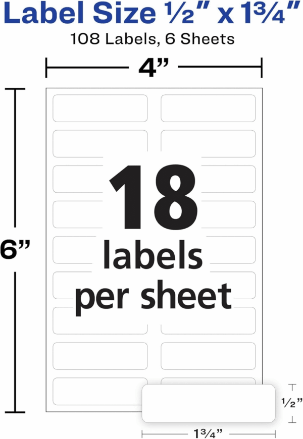 No-Iron Fabric Labels, 1/2" X 1-3/4", Washer and Dryer-Safe, White, Non-Printable, 54 Labels per Pack, 108 Blank Labels Total (2-Pack of 40720) - Image 5