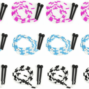 Jump Rope 12-Pack - Pink, Blue, Black and White Skip Ropes for Exercise - Outdoor Jump Rope for Kids, Adults and Athletes - Family Fun Toys and Games
