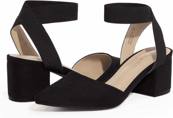Womens Low Block Chunky Heel Shoes - Image 2
