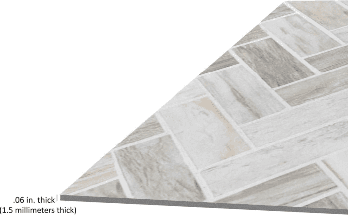 Retro Self Adhesive 12-Inch Vinyl Floor Tiles, 20 Tiles - 12" X 12", Stone Herringbone Pattern - Peel & Stick, DIY Flooring for Kitchen, Dining Room, Bedrooms & Bathrooms by  Home Decor - Image 5