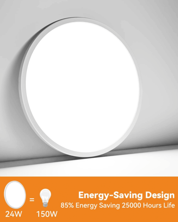 4PACK White Flush Mount LED Ceiling Light, 9Inch 24Watt, 3000K/4500K/6000K, Ultra Slim for Bedroom, Living Room, Kitchen, Hallway, NOT-DIMMABLE - Image 7