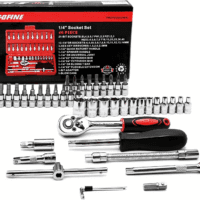 46 Pieces 1/4 Inch Drive Socket Ratchet Wrench Set, with Bit Socket Set Metric and Extension Bar for Auto Repairing and Household, with Storage Case - Image 7