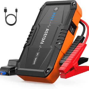S8 Car Battery Jump Starter, 1500A Peak Car Jumper Starter Battery Pack for up to 6.0L Gas & 3.0L Diesel Engines, 12V Portable Jump Box with 3 Modes Flashlight and Jumper Cable (Orange)