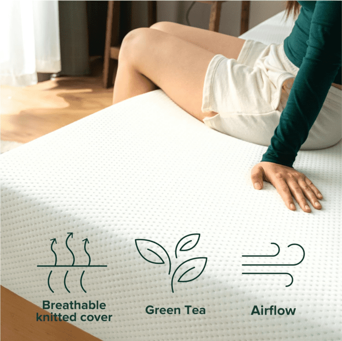 5 Inch Green Tea Memory Foam Mattress [New Version], Twin, Fiberglass Free, Medium Firm Feel, Zoned Pressure Relief, Certified Safe Foams & Fabric, Mattress in a Box - Image 7