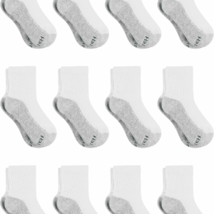 Boys' Socks, Double Tough Cushioned Ankle and No Show, 12-Pair Packs
