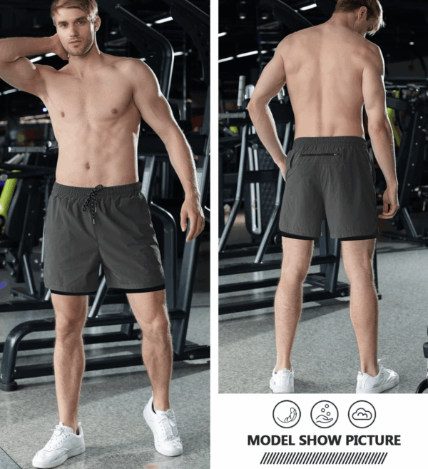 Men'S 2 in 1 Running Shorts - 5" Workout Gym Athletic Shorts Quick Dry Lightweight Training Shorts with Pockets - Image 5