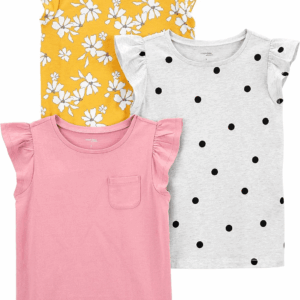 Girls' Short-Sleeve Shirts and Tops, Pack of 3